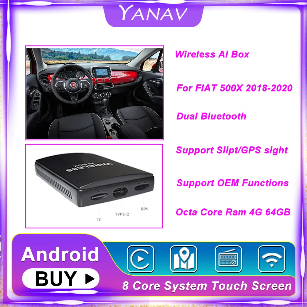 Восьмиядерный Carplay беспроводной Ai Box Dual Bluetooth Android для FIAT 500X 2018-2020 автомобильный радиоприемник мультимедийный плеер Smart Box HDMI
Восьмиядерный Carplay беспроводной Ai Box Dual Bluetooth Android для FIAT 500X 2018-2020 автомобильный радиоприемник мультимедийный плеер Smart Box HDMI