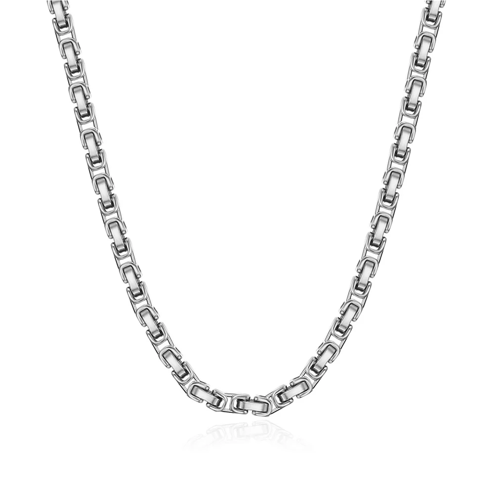 5MM Byzantine Link Chain Necklaces Male Silver Color Stainless Steel Chain Necklace For Women Men Vintage Punk Jewelry Gift
5MM Byzantine Link Chain Necklaces Male Silver Color Stainless Steel Chain Necklace For Women Men Vintage Punk Jewelry Gift