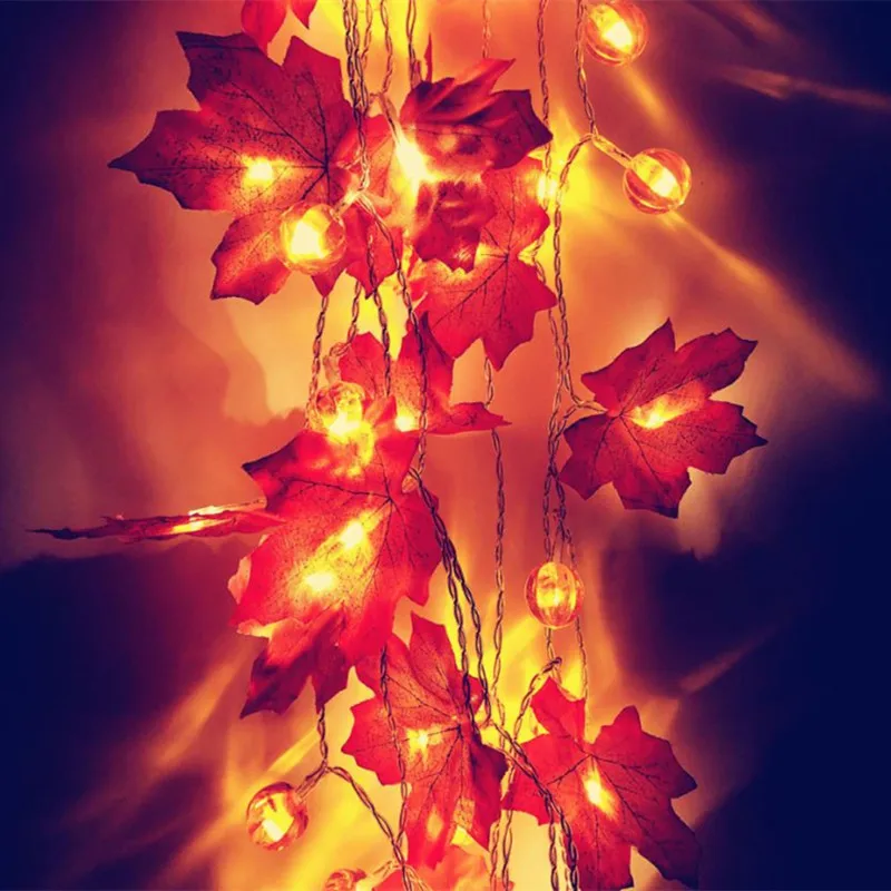 New 1.5M 3M 20 Lights Maple Leaves Garland Led Fairy Lights for Christmas Decoration Autumn String Light Halloween Pumpkin Decor
New 1.5M 3M 20 Lights Maple Leaves Garland Led Fairy Lights for Christmas Decoration Autumn String Light Halloween Pumpkin Decor