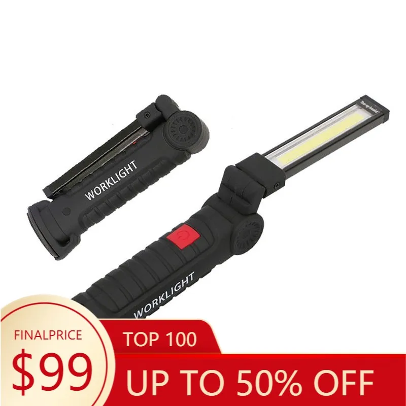 Portable 5 Mode COB Flashlight Torch USB Rechargeable LED Work Light Magnetic COB Lanterna Hanging Hook Lamp For Outdoor Camping
Portable 5 Mode COB Flashlight Torch USB Rechargeable LED Work Light Magnetic COB Lanterna Hanging Hook Lamp For Outdoor Camping