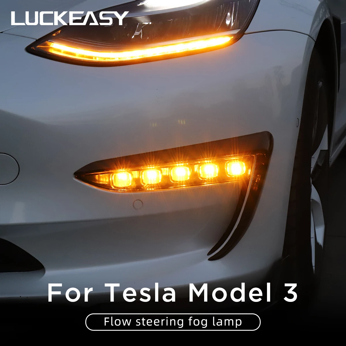 LUCKEASY Exterior Functional Accessories Upgrading of front flow steering fog lights for Tesla Model 3 LED fog lamp assembly
LUCKEASY Exterior Functional Accessories Upgrading of front flow steering fog lights for Tesla Model 3 LED fog lamp assembly