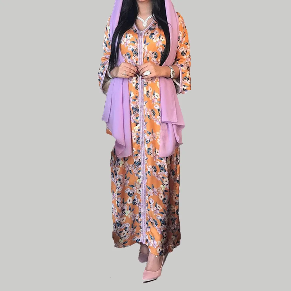 2021 Summer New Women's Dress Muslim Printing V-neck Long Sleeve Oversize African Casual Fashion Western Style Temperament Robe
2021 Summer New Women's Dress Muslim Printing V-neck Long Sleeve Oversize African Casual Fashion Western Style Temperament Robe