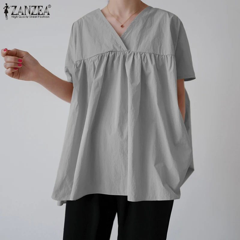 Summer Solid Blouse ZANZEA Women Cotton Linen Tops Casual Loose Shirts Work OL Blusas Chemise Vintage Tunic Top Mujer Chemise
Summer Solid Blouse ZANZEA Women Cotton Linen Tops Casual Loose Shirts Work OL Blusas Chemise Vintage Tunic Top Mujer Chemise