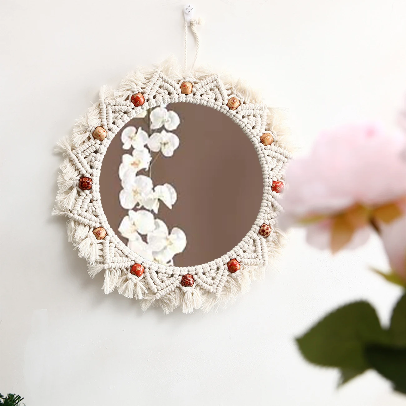 Macrame Mirror Handmade Makeup Mirror Lighted Compact Wall Tapestry Home Porch Mirrors For Home Makeup Bath Room
Macrame Mirror Handmade Makeup Mirror Lighted Compact Wall Tapestry Home Porch Mirrors For Home Makeup Bath Room
