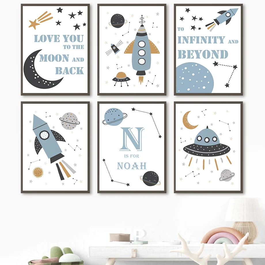 Rocket Space planet Cartoon Nursery Customize Wall Art Canvas Painting Nordic Posters And Prints Wall Pictures Child Room Decor
Rocket Space planet Cartoon Nursery Customize Wall Art Canvas Painting Nordic Posters And Prints Wall Pictures Child Room Decor