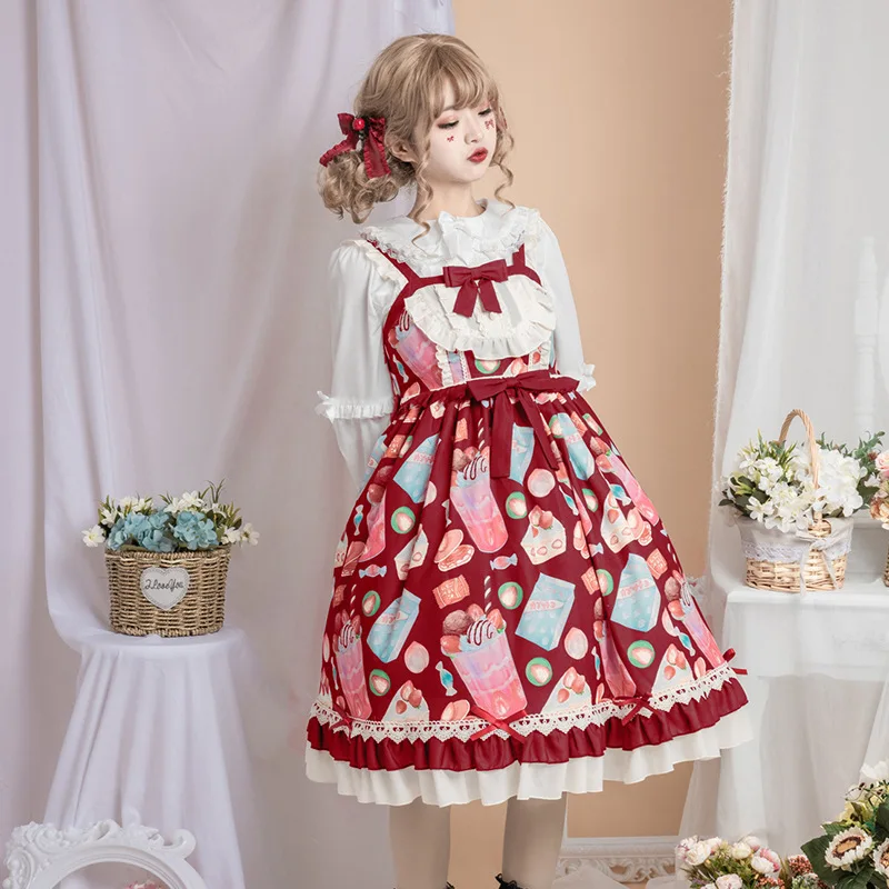 Palace princess tea party sweet lolita dress cute printing bowknot high waist victorian dress kawaii girl jsk loli cosplay
Palace princess tea party sweet lolita dress cute printing bowknot high waist victorian dress kawaii girl jsk loli cosplay