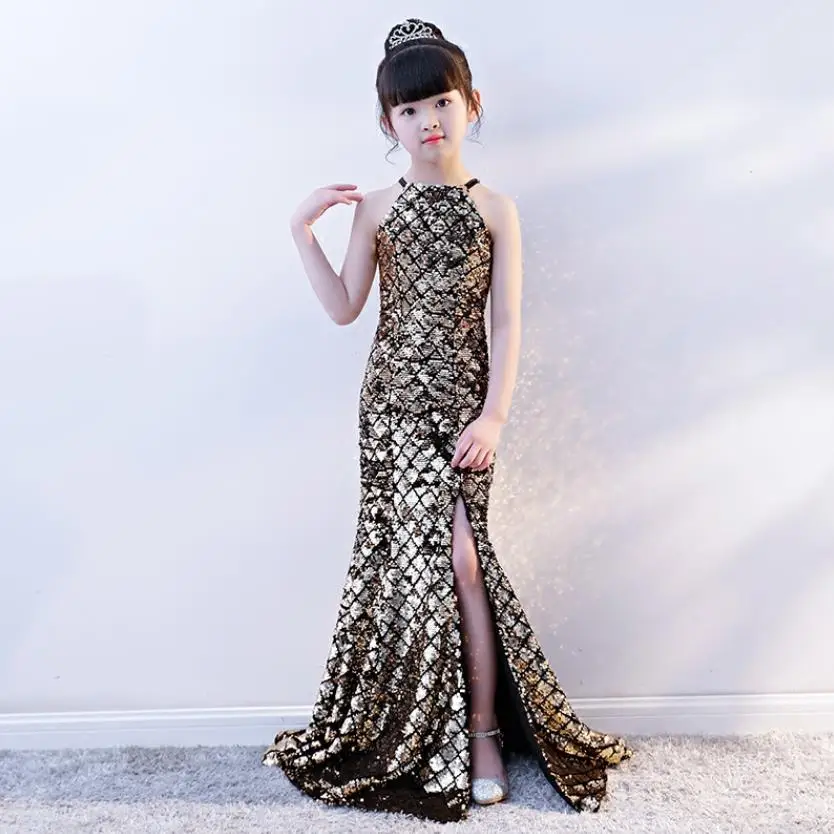 Girls Sequined Mermaid Dress Children's Sleeveless Princess Gown Wedding Birthday Party Dress For girls vestidos Costume Y2921
Girls Sequined Mermaid Dress Children's Sleeveless Princess Gown Wedding Birthday Party Dress For girls vestidos Costume Y2921