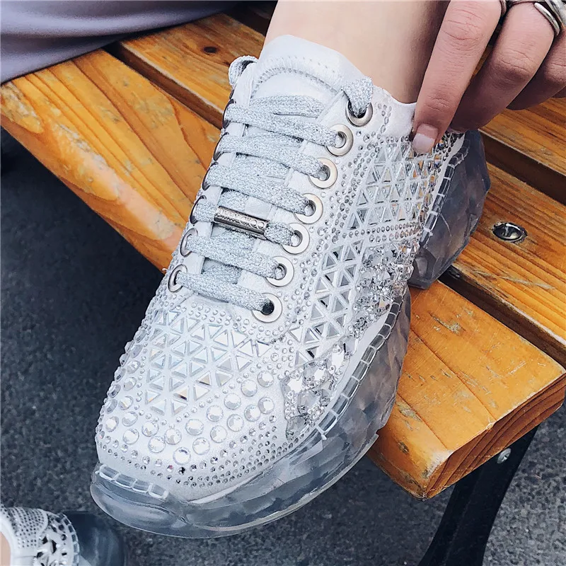Spring Fall Rhinestone Cow Leather Casual Sneakers Lace-Up Clear Botttom Women Shoes Flat Square Toe Sports Running Size 33-43
Spring Fall Rhinestone Cow Leather Casual Sneakers Lace-Up Clear Botttom Women Shoes Flat Square Toe Sports Running Size 33-43