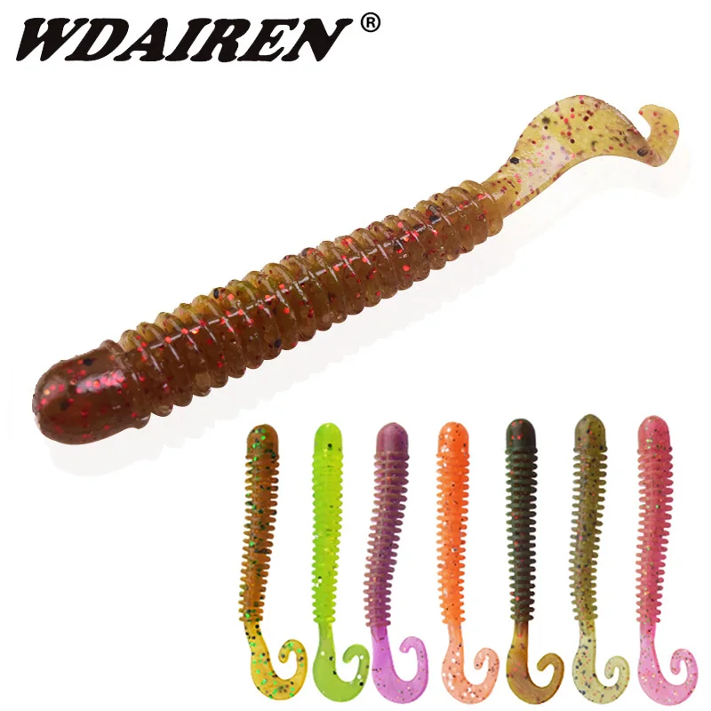 10Pcs/Lot Worms Silicone Soft Bait 65mm 1.3g Jig Wobblers Fishing Lures Attractive Shrimp Odor Salt Swivel Tail Bass Carp Tackle
10Pcs/Lot Worms Silicone Soft Bait 65mm 1.3g Jig Wobblers Fishing Lures Attractive Shrimp Odor Salt Swivel Tail Bass Carp Tackle