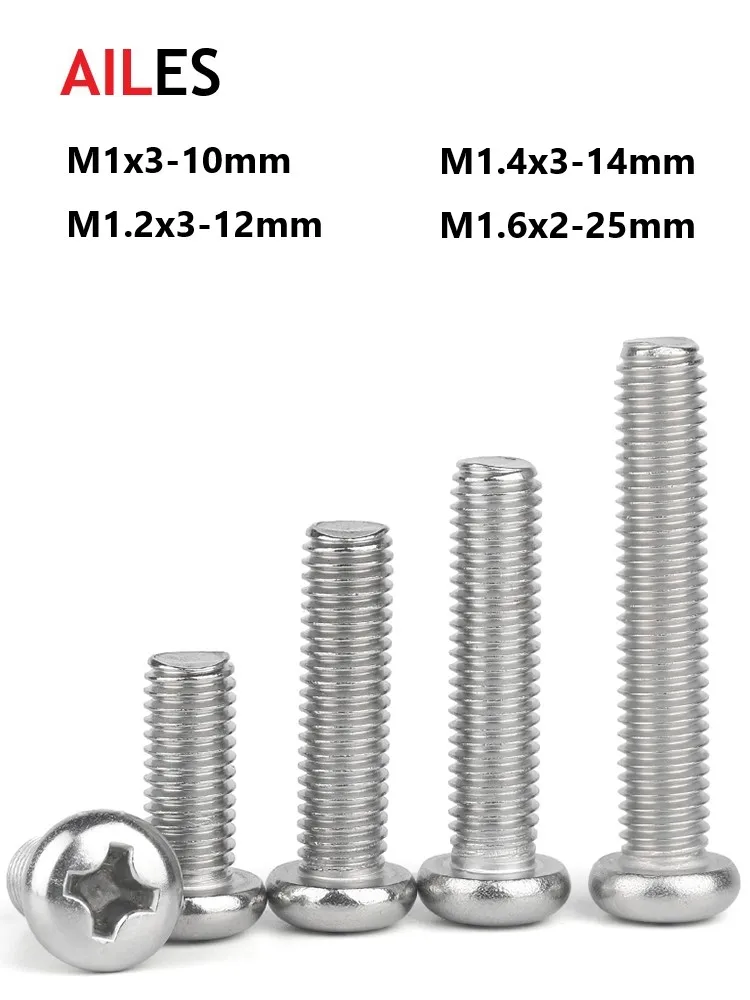 M1 M1.2 M1.4 M1.6 Cross Recessed Pan Round Head Screws 304 Stainless Steel Phillips Machine Bolts 3 4 5 6 8 10 18 20 22 25mm
M1 M1.2 M1.4 M1.6 Cross Recessed Pan Round Head Screws 304 Stainless Steel Phillips Machine Bolts 3 4 5 6 8 10 18 20 22 25mm