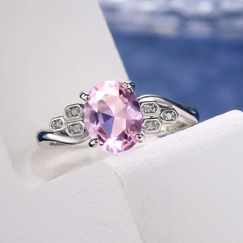 Exquisite Pink Oval Crystal Zircon Ring For Women Charming Wedding Anniversary Ring Jewelry Elegant Ladies Party Accessories
Exquisite Pink Oval Crystal Zircon Ring For Women Charming Wedding Anniversary Ring Jewelry Elegant Ladies Party Accessories