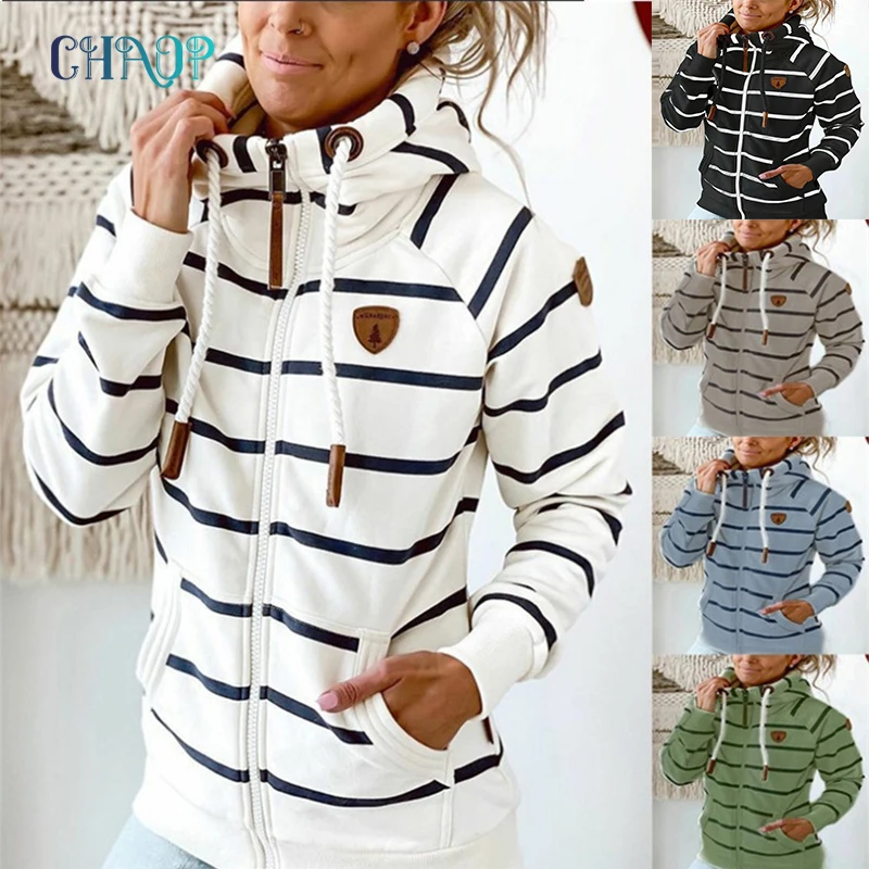 Autumn Winter Women Hoodies Zipper Stripe Pocket Female Sweatshirt Casual Long Sleeve Loose Thick Warm Female Pullover Tops
Autumn Winter Women Hoodies Zipper Stripe Pocket Female Sweatshirt Casual Long Sleeve Loose Thick Warm Female Pullover Tops