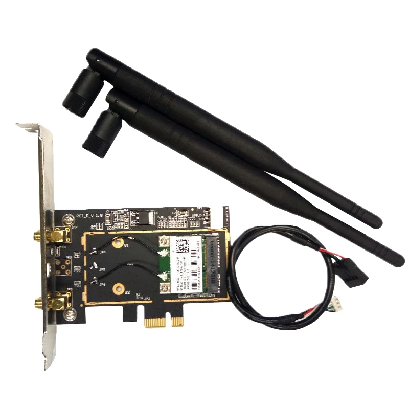 BCM943142 WiFi Card 300M Bluetooth 4.0 with Dual Antennas Network Card for Desktop PCI-E/PCI-1X
BCM943142 WiFi Card 300M Bluetooth 4.0 with Dual Antennas Network Card for Desktop PCI-E/PCI-1X