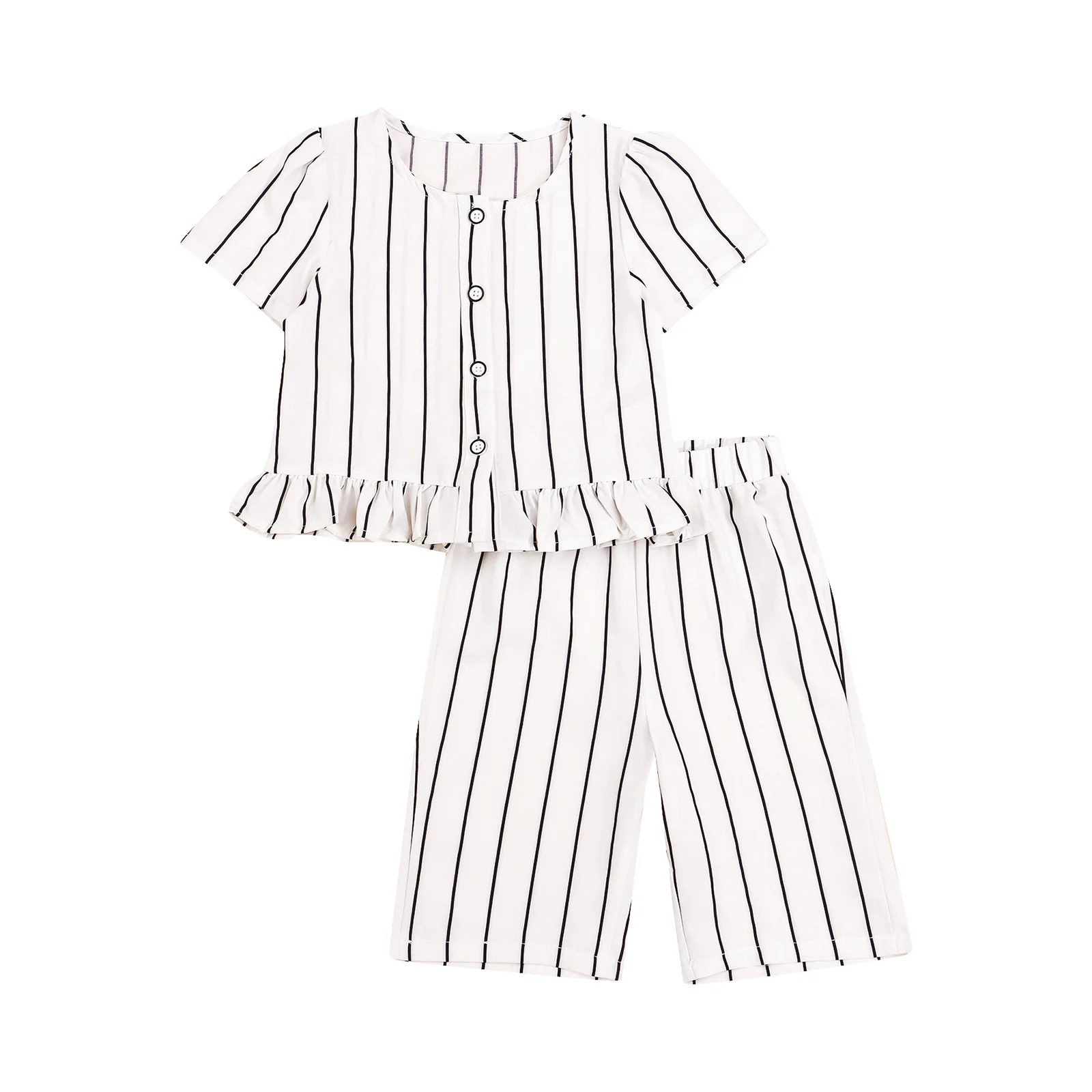 Infant Kids Baby Girls Casual 2Pcs Clothes Set White Stripe Printed Pattern Short Sleeve Tops and Elastic Waist Shorts
Infant Kids Baby Girls Casual 2Pcs Clothes Set White Stripe Printed Pattern Short Sleeve Tops and Elastic Waist Shorts