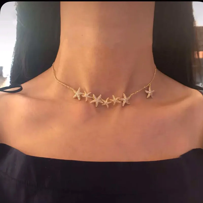UMGODLY Brand Copper Gold Color Starfish Pendant Adjustable Necklace Pave Zircon Women Fashion Jewelry New Arrival
UMGODLY Brand Copper Gold Color Starfish Pendant Adjustable Necklace Pave Zircon Women Fashion Jewelry New Arrival