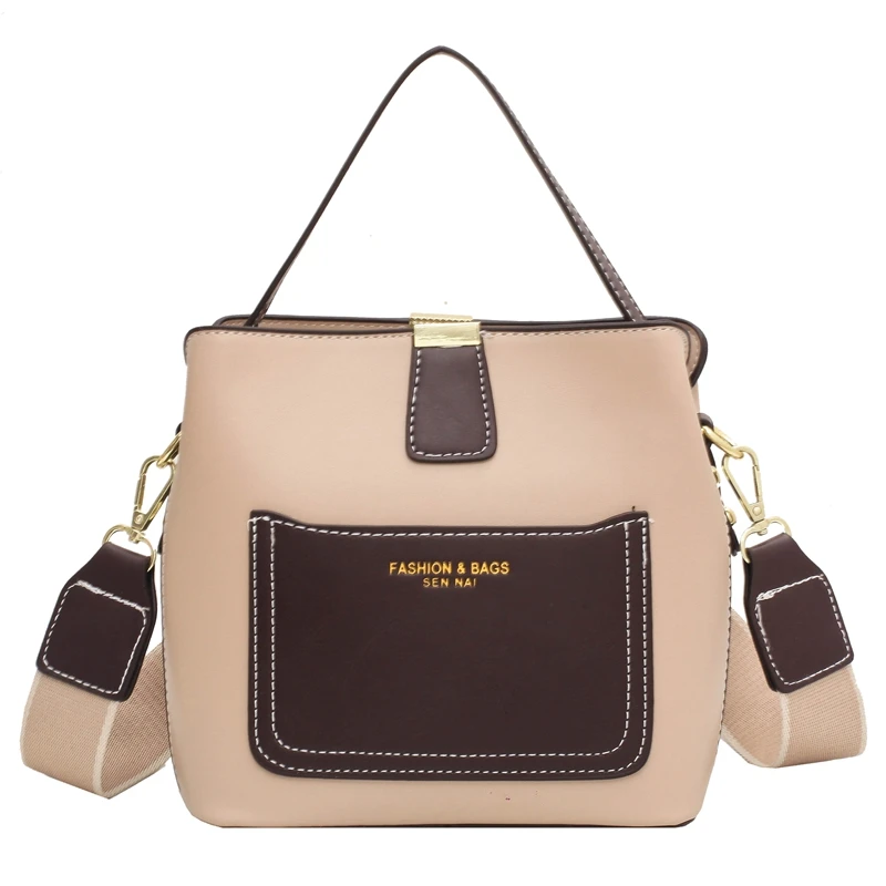 Vintage Tote Bucket bag 2020 Fashion New High quality PU Leather Women's Designer Handbag Contrast color Shoulder Messenger Bag
Vintage Tote Bucket bag 2020 Fashion New High quality PU Leather Women's Designer Handbag Contrast color Shoulder Messenger Bag