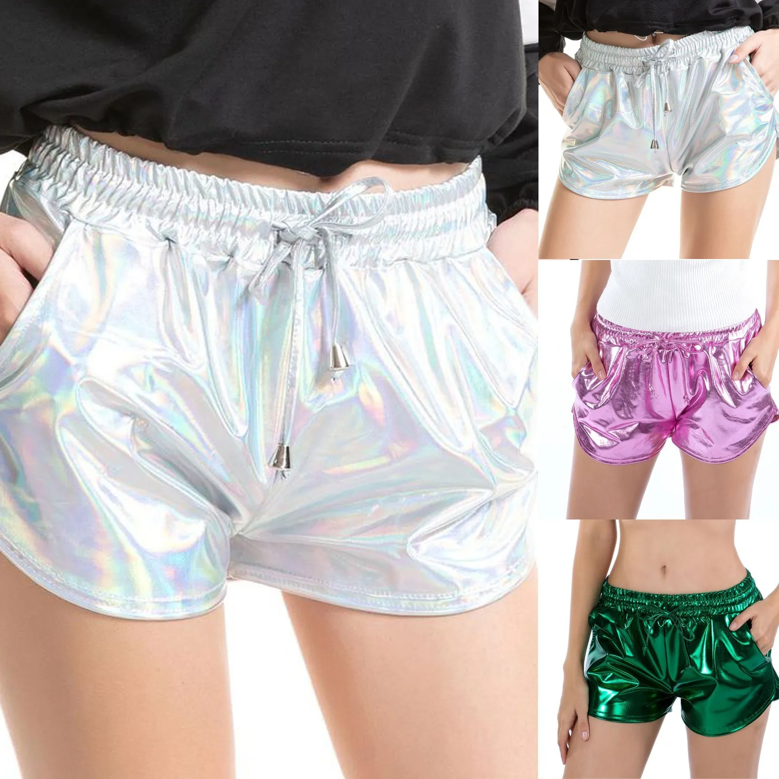 New Women Shiny Shorts Nightclub Bar Rave Dance Booty Shorts Elastic Waist Pockets Sexy Party Club Shorts Gym Workout Bottoms
New Women Shiny Shorts Nightclub Bar Rave Dance Booty Shorts Elastic Waist Pockets Sexy Party Club Shorts Gym Workout Bottoms