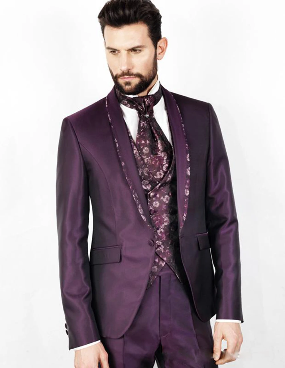 Suit Men Purple Stylish Men Fitted Tuxedos Print Shawl Lapel Casual Prom Groom Tuxedos For Wedding (Jacket+Pants+Vest)
Suit Men Purple Stylish Men Fitted Tuxedos Print Shawl Lapel Casual Prom Groom Tuxedos For Wedding (Jacket+Pants+Vest)