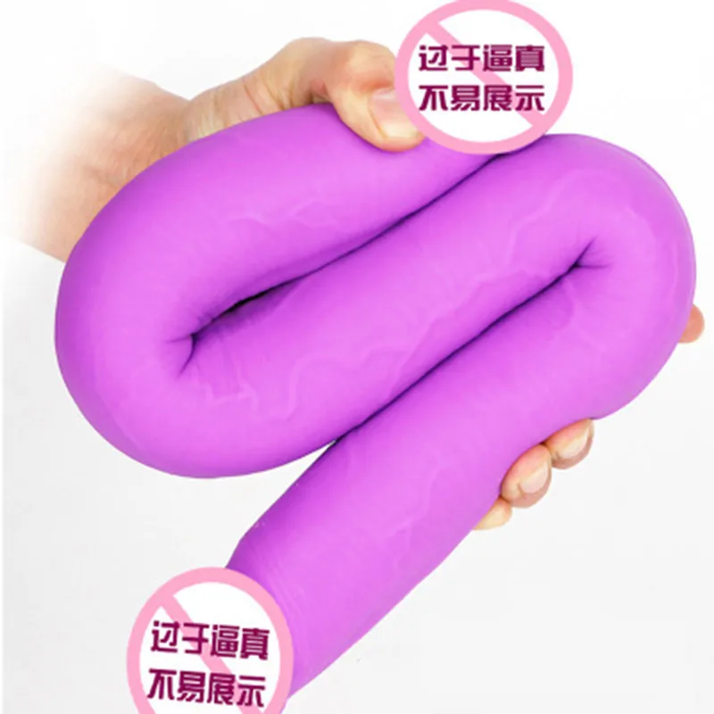 

Soft Double Ended Dildo Lesbian Sex Toy 49cm Long Realistic Penis Double Penetration Vagina Anal Stimulation dildos For Women