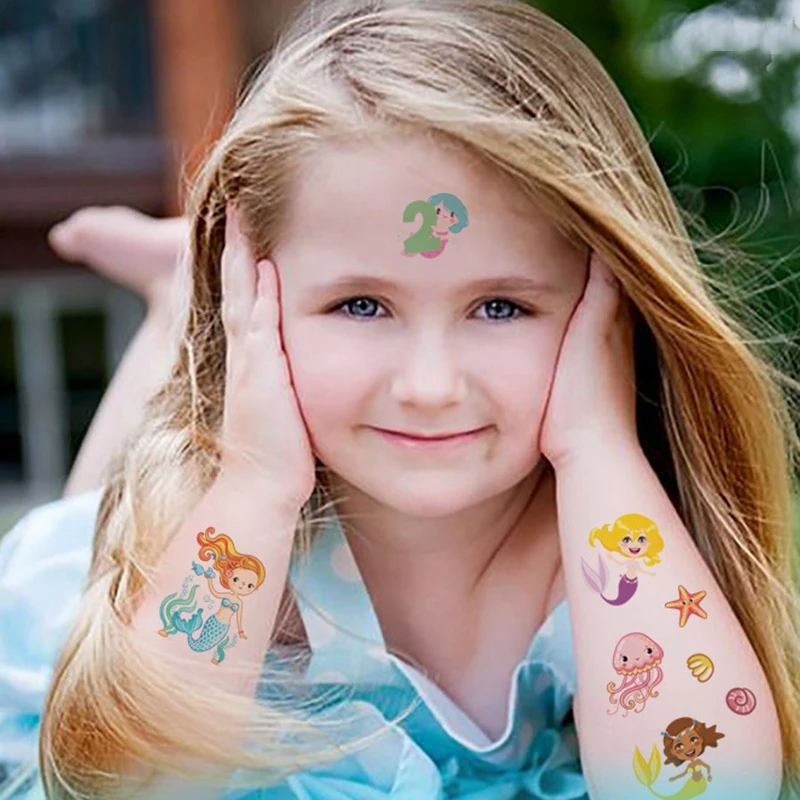 5pcs Waterproof Cartoon Temporary Tattoo Sticker For Girls Mermaid Princess Body Art Tatoo Kids Child 3D Fake Tattoo Paper
5pcs Waterproof Cartoon Temporary Tattoo Sticker For Girls Mermaid Princess Body Art Tatoo Kids Child 3D Fake Tattoo Paper
