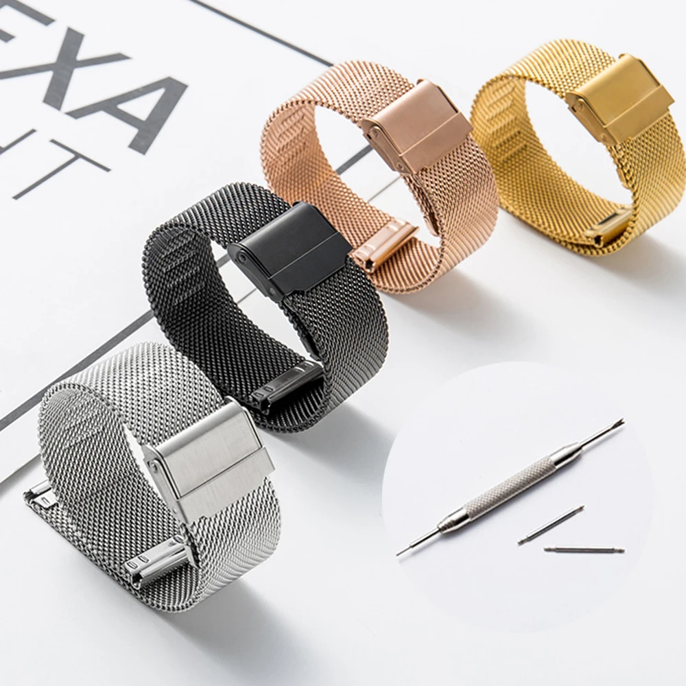 12mm 14mm 16mm 18mm 20mm 22mm Universal Milanese Loop Watchband Stainless Steel Metal Band Strap Bracelet Accessories for DW 
12mm 14mm 16mm 18mm 20mm 22mm Universal Milanese Loop Watchband Stainless Steel Metal Band Strap Bracelet Accessories for DW