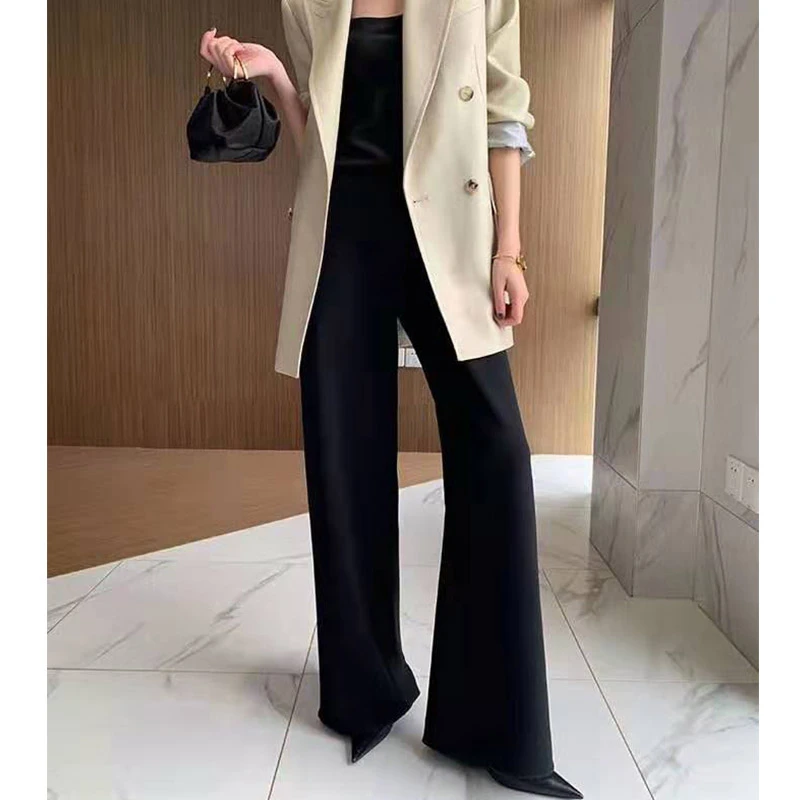 Leg Autumn Women Wide Pants Casual Loose OL Pants High Waist Elegant Lady High Quality Elastic Waist Trouser
Leg Autumn Women Wide Pants Casual Loose OL Pants High Waist Elegant Lady High Quality Elastic Waist Trouser