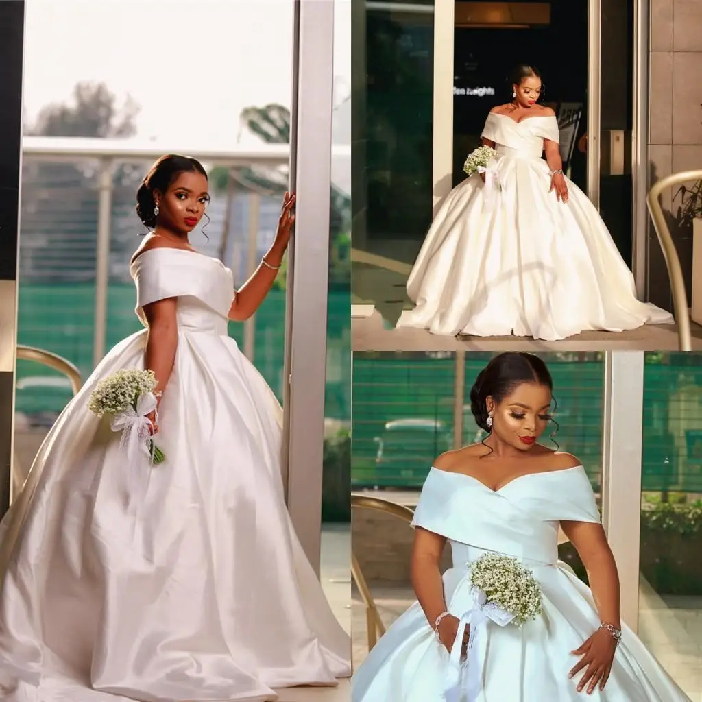 New Arrival Plus Size Ball Gown Wedding Dresses Sexy Off Shoulder White Satin Plus Size Saudi Arabian Bridal Gown 2022
New Arrival Plus Size Ball Gown Wedding Dresses Sexy Off Shoulder White Satin Plus Size Saudi Arabian Bridal Gown 2022