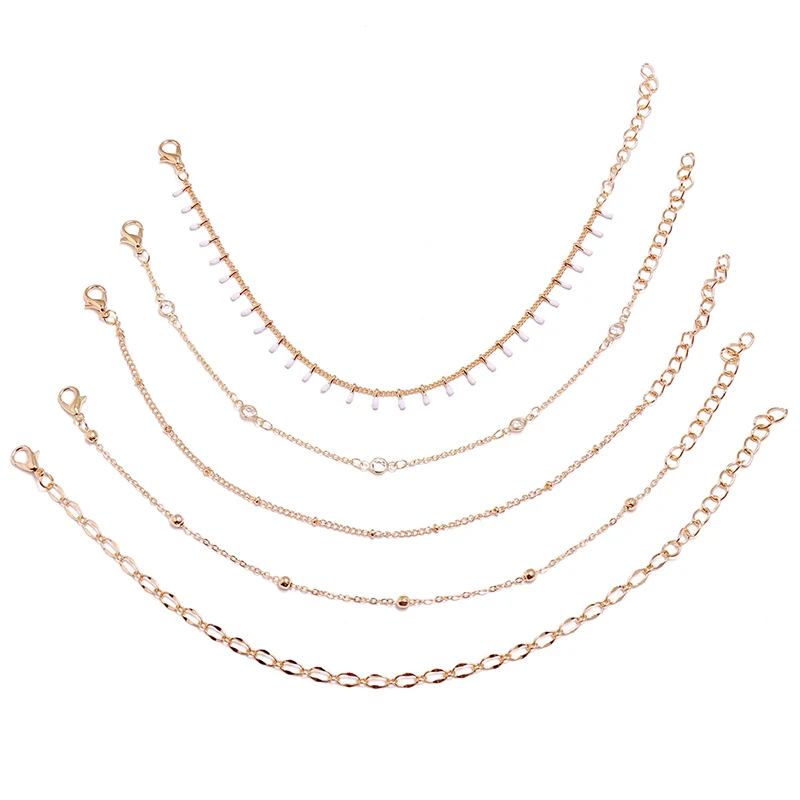 Boho Style Anklet Fashion Multilayer Foot Chain 2021 Fashion Handcuffs Ankle Bracelet For Women Beach Accessories Gift Jewelry