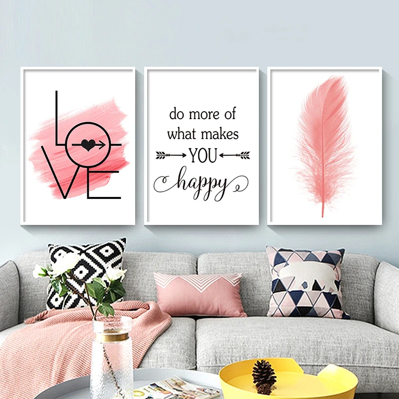 Nordic Pink Feathers Posters & Prints Love Poster Simple Decortion Pictures for Girl Room Canvas Painting for Living Room Decor
Nordic Pink Feathers Posters & Prints Love Poster Simple Decortion Pictures for Girl Room Canvas Painting for Living Room Decor