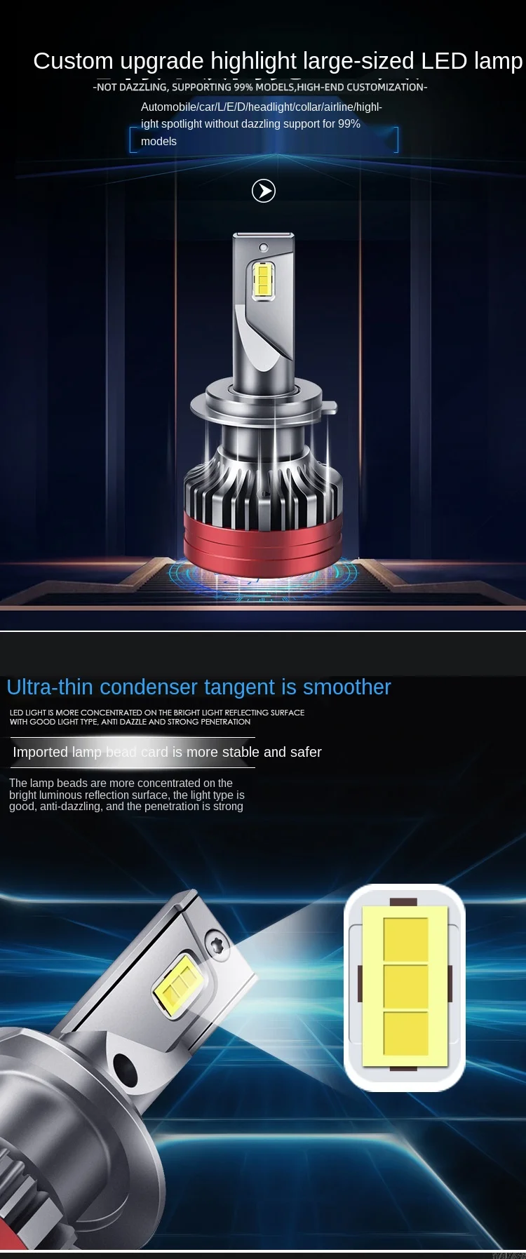 Car LED Headlight High Power Headlight Modified Headlight Low-High Beam H7 Super Bright Spotlight
Car LED Headlight High Power Headlight Modified Headlight Low-High Beam H7 Super Bright Spotlight