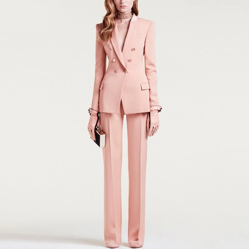 HIGH STREET Newest 2021 Fashion Designer Suit Set Women's Slim Fitting Double Breasted Blazer Pants Suit
HIGH STREET Newest 2021 Fashion Designer Suit Set Women's Slim Fitting Double Breasted Blazer Pants Suit