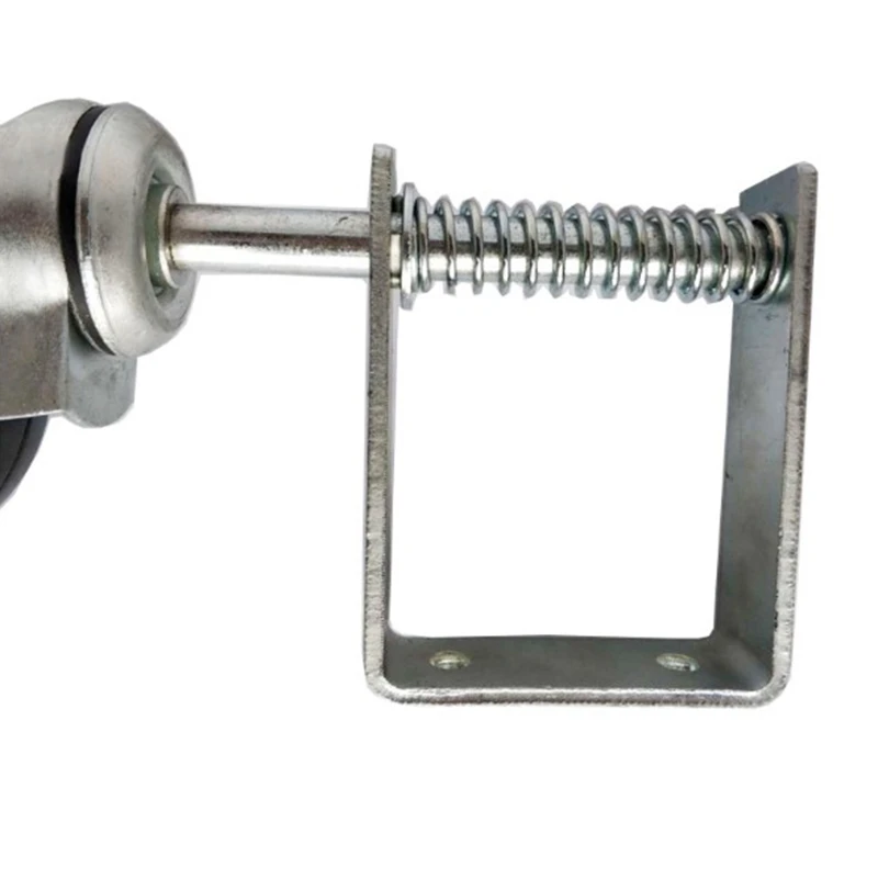 Black Hard Rubber Spring-Loaded Gate Caster with Universal Mount, 5-Inch Wheel, 220-Lb Capacity
Black Hard Rubber Spring-Loaded Gate Caster with Universal Mount, 5-Inch Wheel, 220-Lb Capacity