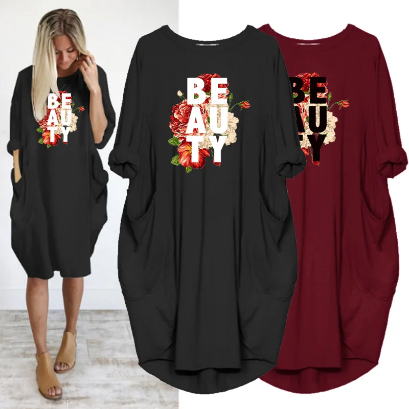 Vintage Women Dress Flowers&Letter Print Long Sleeve O Neck Pocket Plus Size 5XL Casual Party Pregnant Dresses Black Vestidos
Vintage Women Dress Flowers&Letter Print Long Sleeve O Neck Pocket Plus Size 5XL Casual Party Pregnant Dresses Black Vestidos