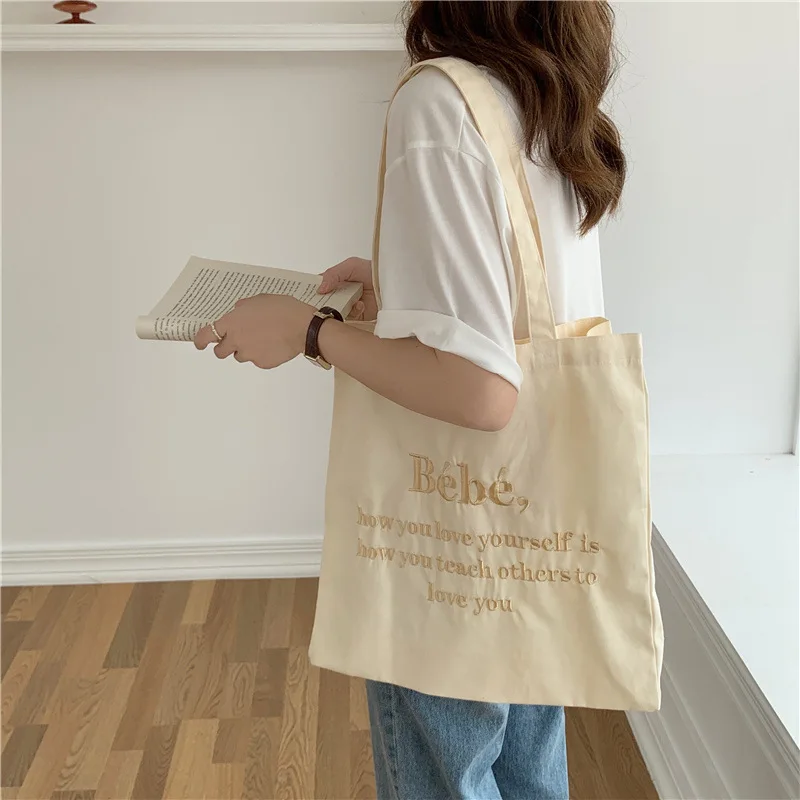 Women Canvas Tote Purse Fabric One Shoulder Side Bag Letter Embroider Handbag Casual Shopper Reusable Shopping Bag For Girl
Women Canvas Tote Purse Fabric One Shoulder Side Bag Letter Embroider Handbag Casual Shopper Reusable Shopping Bag For Girl