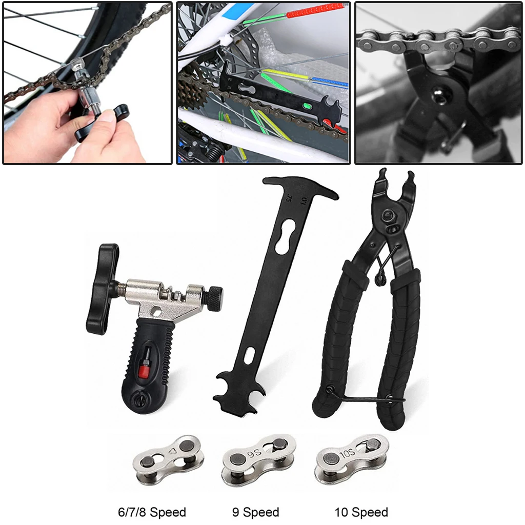 6 7 8 9 10 Speed Bicycle Chain Repair Tools Plier+Chain Checker+Breaker Splitter
6 7 8 9 10 Speed Bicycle Chain Repair Tools Plier+Chain Checker+Breaker Splitter