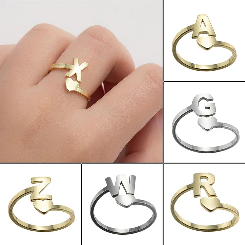 Stainless Steel 26 Letters Open Ring for Women Adjustable Simple Gold Silver Initials Rings Girls Lover Jewelry Birthday Gift
Stainless Steel 26 Letters Open Ring for Women Adjustable Simple Gold Silver Initials Rings Girls Lover Jewelry Birthday Gift