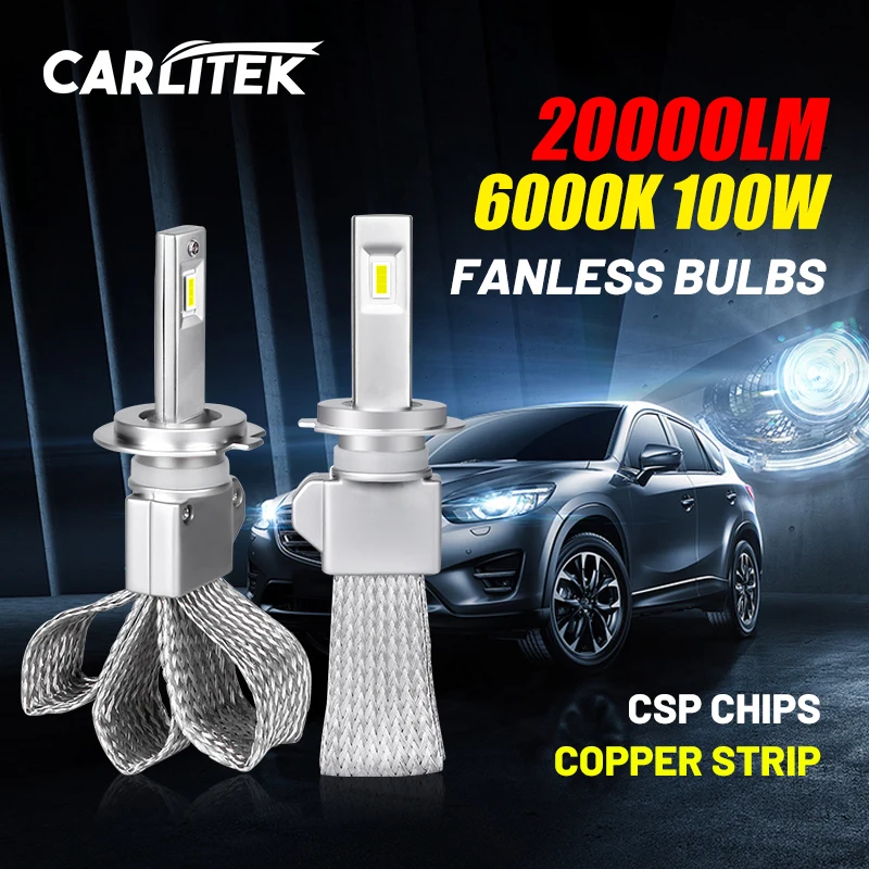 Светодиодные фары Carlitek H1 9005 лм чипы CSP светодиодные H7 H4 H11 H8 H9 9006 HB3 HB4