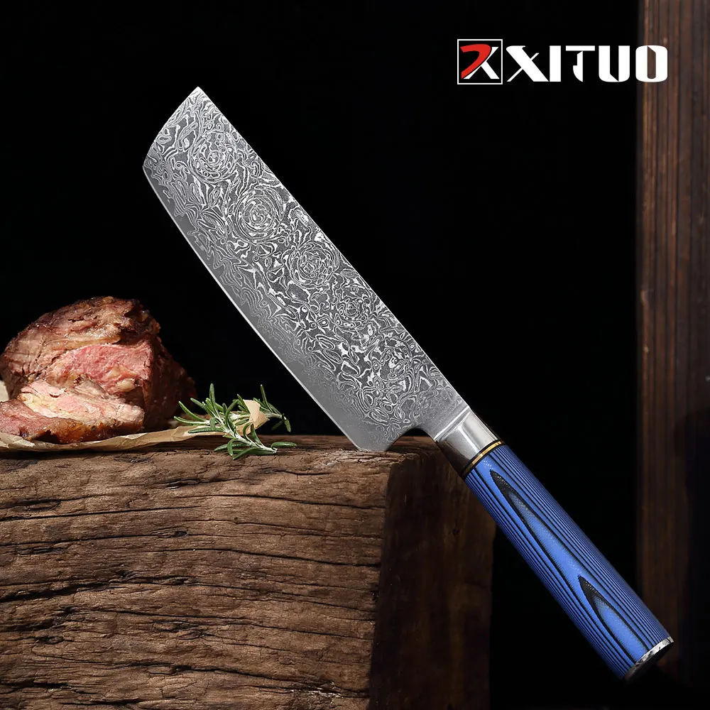 XITUO Pro 7-дюймовый ножи накири из нержавеющей стали 67-слойный кухонный нож из дамасской стали новые поварские ножи брендовый нож для овощей G10
XITUO Pro 7-дюймовый ножи накири из нержавеющей стали 67-слойный кухонный нож из дамасской стали новые поварские ножи брендовый нож для овощей G10
