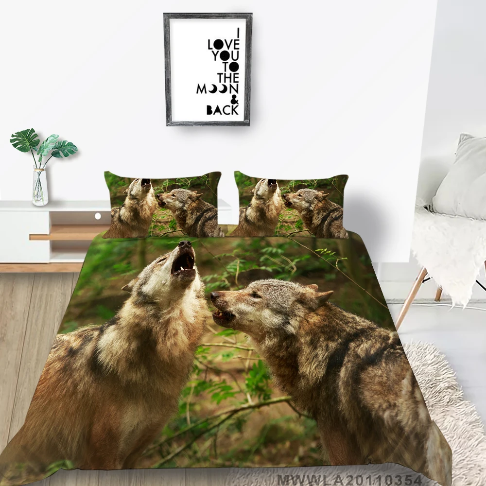 Howling Wolves Bedding Set Queen Size Fashion Animal Duvet Cover King Single Twin Full Double 3D Forest Bed Set Hot Selling
Howling Wolves Bedding Set Queen Size Fashion Animal Duvet Cover King Single Twin Full Double 3D Forest Bed Set Hot Selling