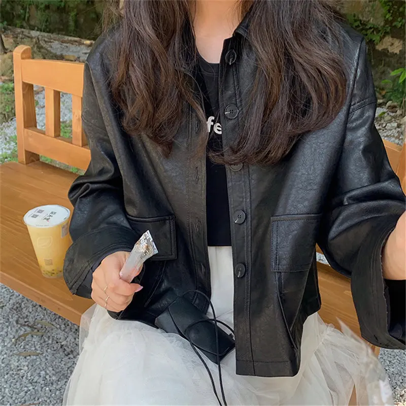 Alien Kitty New Autumn Brief Elegant Chic All-Match 2019 Office Lady Cool PU Leather Locomotive Girl Fashion Simple Short Coats
Alien Kitty New Autumn Brief Elegant Chic All-Match 2019 Office Lady Cool PU Leather Locomotive Girl Fashion Simple Short Coats