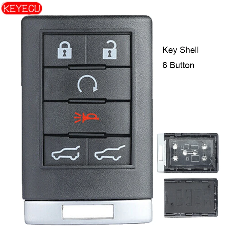 KEYECU 2PCS Remote Key Shell Case Cover Fob 6 Button for Cadillac Escalade ESV EXT 2007-2014
KEYECU 2PCS Remote Key Shell Case Cover Fob 6 Button for Cadillac Escalade ESV EXT 2007-2014