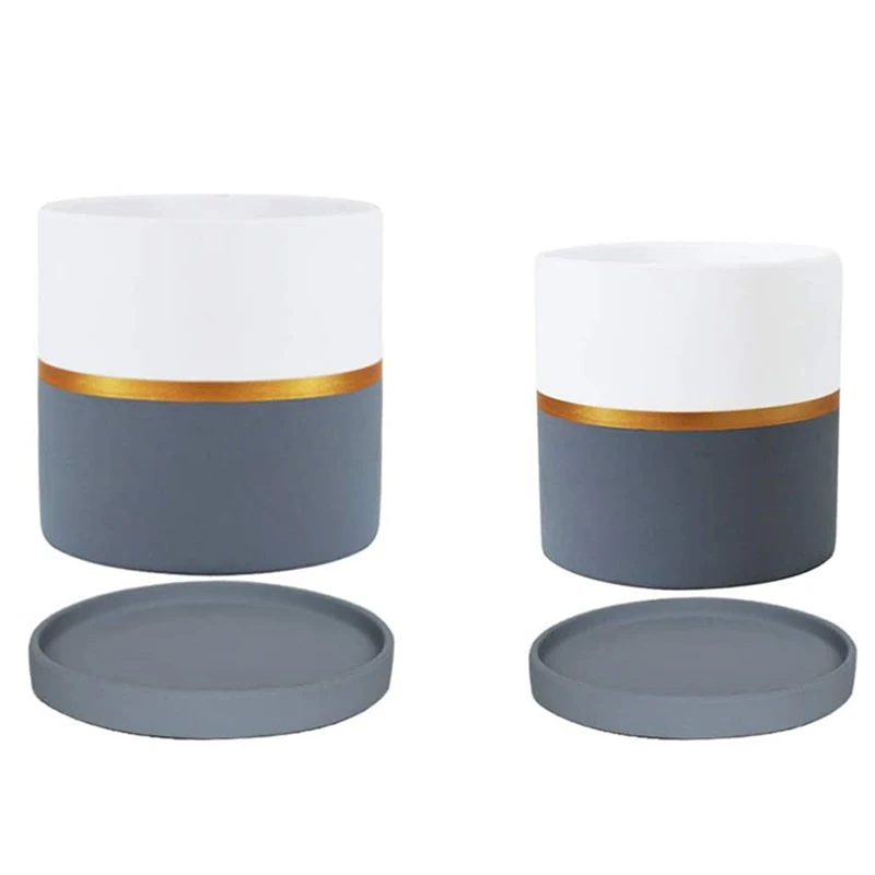 Round Ceramic Flower Pot With Saucer Matte White And Gray Indoor Flower Pot With Drain Hole
Round Ceramic Flower Pot With Saucer Matte White And Gray Indoor Flower Pot With Drain Hole
