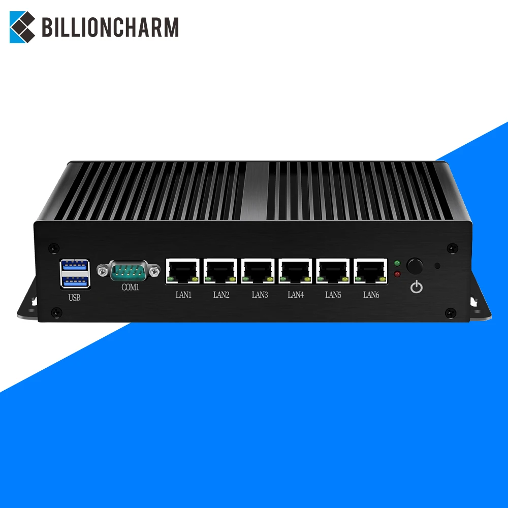Мини компьютер без вентилятора Intel Core i5 7200U i3 7100U роутер 6 LAN 211at Gigabit Ethernet 2 * Usb 3 0 RS232