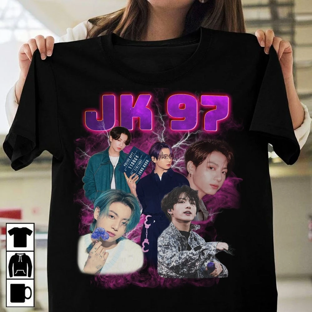 Классическая Ретро футболка Love Jungkook JK97 трендовая рубашка крутой подарок для