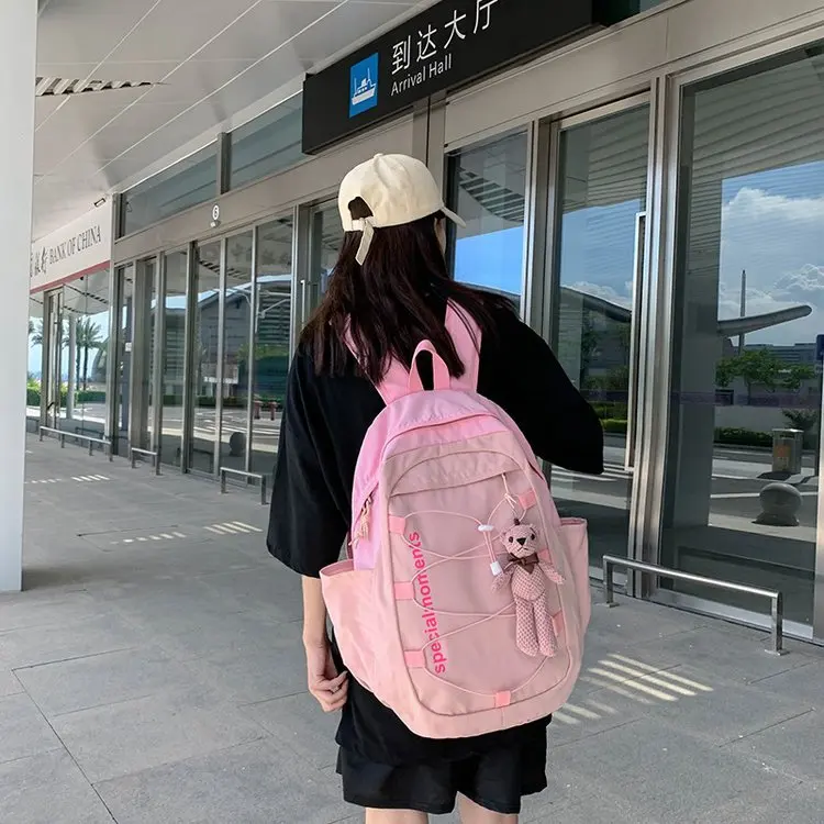Casual Harajuku High School Student Bookbag Cross Stripes Letter Backpack Women Nylon Travel Backpack School Bags Mochila Mujer
Casual Harajuku High School Student Bookbag Cross Stripes Letter Backpack Women Nylon Travel Backpack School Bags Mochila Mujer