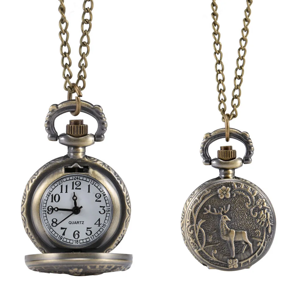 Fashion Vintage Retro Quartz Pocket Watch Alloy Deer Carving Sweater Chain Necklace Pendant Clock Gifts SWD889
Fashion Vintage Retro Quartz Pocket Watch Alloy Deer Carving Sweater Chain Necklace Pendant Clock Gifts SWD889