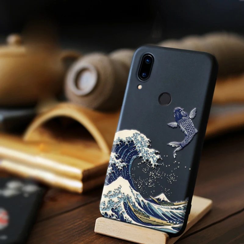 3D тисненые чехлы для телефонов Huawei Honor 10 Lite чехол Funda honor10 с японским искусством