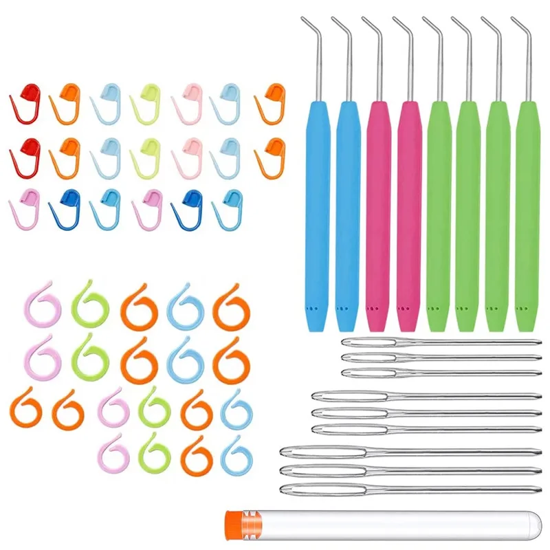 Nonvor 8PCS Knitting Loom Hook, Crochet Needle Hook with Steel Large-Eye Sewing Needles, Knitting Stitch Markers
Nonvor 8PCS Knitting Loom Hook, Crochet Needle Hook with Steel Large-Eye Sewing Needles, Knitting Stitch Markers