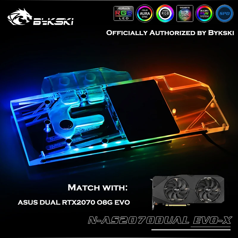 Bykski N-AS2070DUAL EVO-X Full Cover GPU Water Block For ASUS DUAL RTX2070 O8G EVO Graphics Card Heatsink Cooler
Bykski N-AS2070DUAL EVO-X Full Cover GPU Water Block For ASUS DUAL RTX2070 O8G EVO Graphics Card Heatsink Cooler