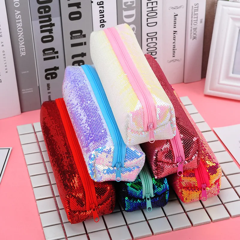 Fashion Dazzling Sequins Pencil case for girls Cute school pen bag box stationery pouch Storage office school supplies escolar
Fashion Dazzling Sequins Pencil case for girls Cute school pen bag box stationery pouch Storage office school supplies escolar